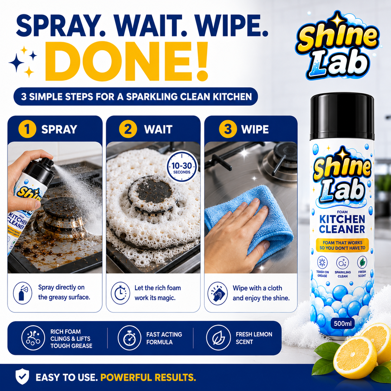 Shine Labs™ Foam Kitchen Cleaner
